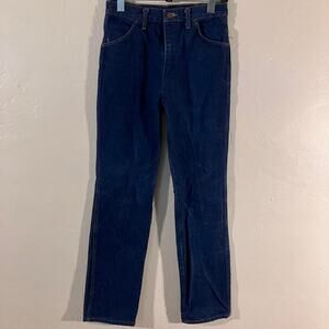 Vintage 80s Rustler‎ Yellow Tab Dark Wash Denim Western Cowboy Jeans